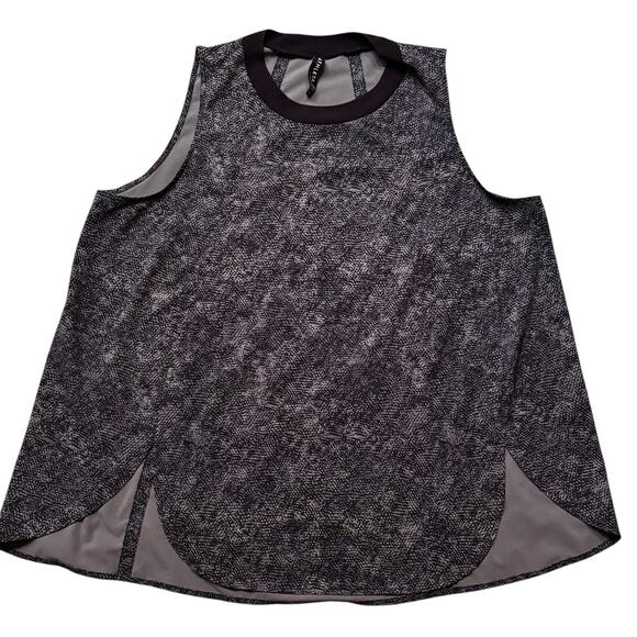 Athleta Zephyr Print Tank Top in Grey Black Python Loose 1X Active Athleisure - Picture 1 of 6